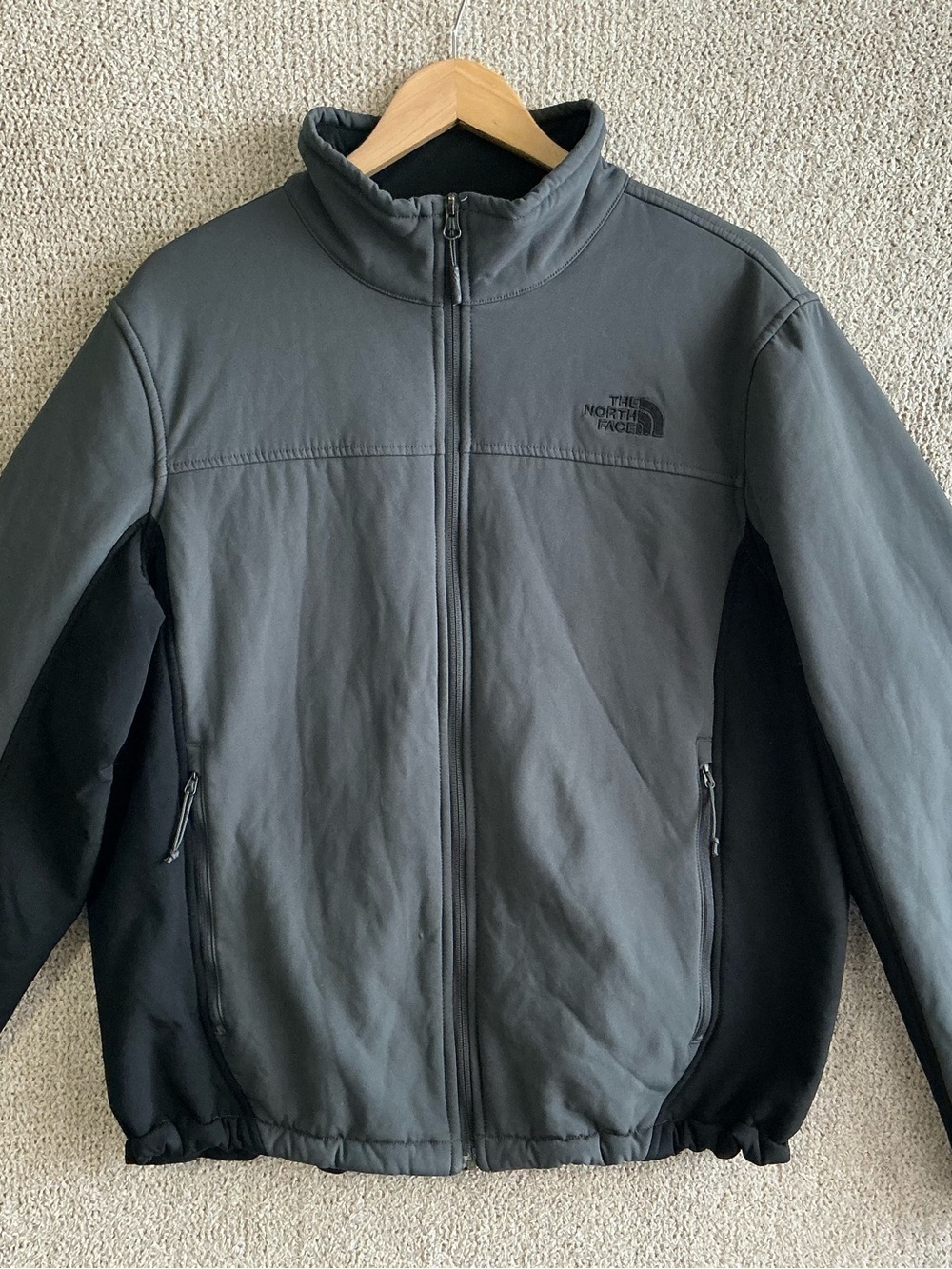 The North Face Men's Charcoal and Black Windbreaker Jacket